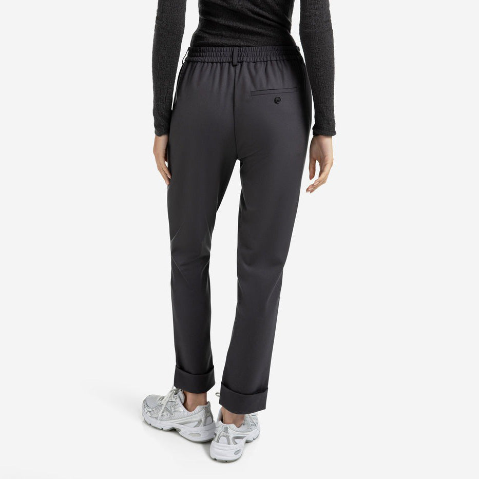 Trousers with Turned-Up Hem - Oyster Black