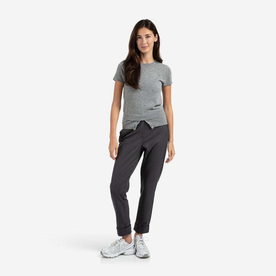 Trousers with Turned-Up Hem - Oyster Black