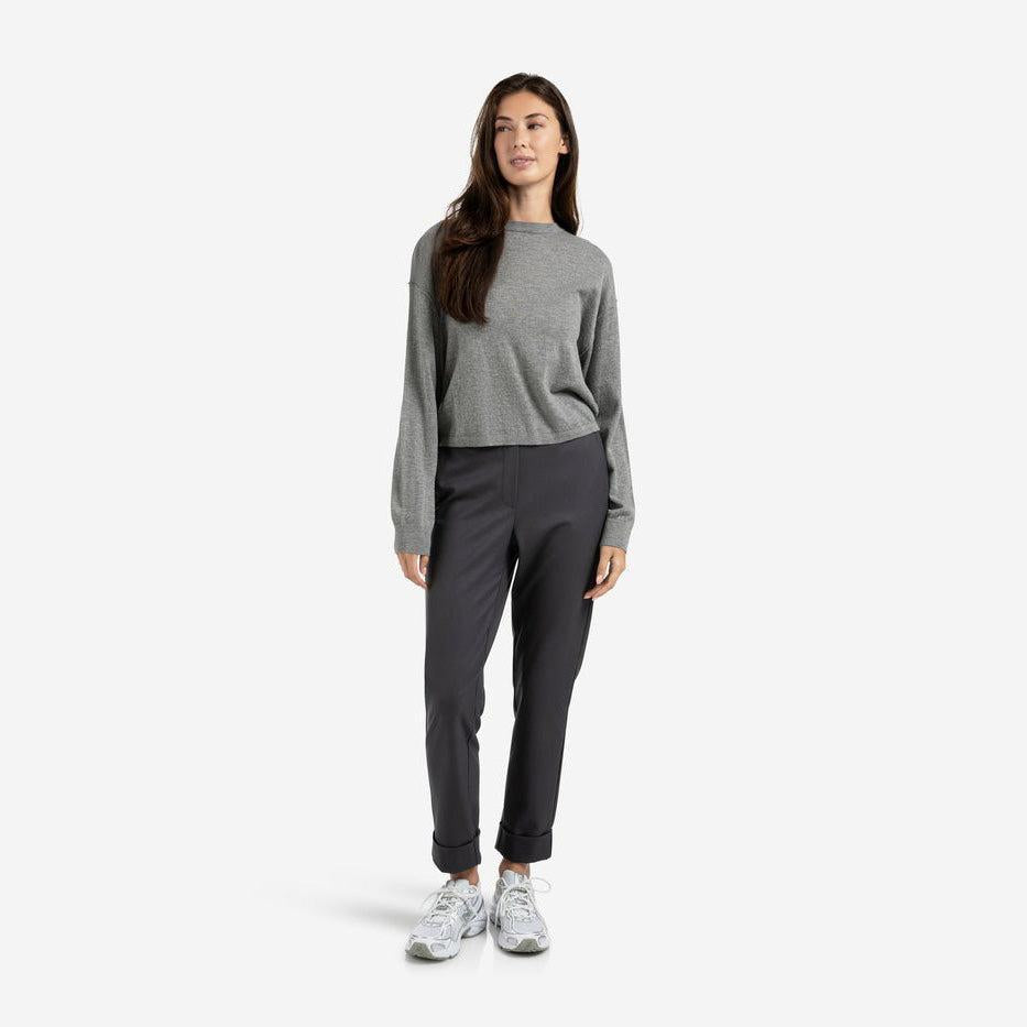 Trousers with Turned-Up Hem - Oyster Black
