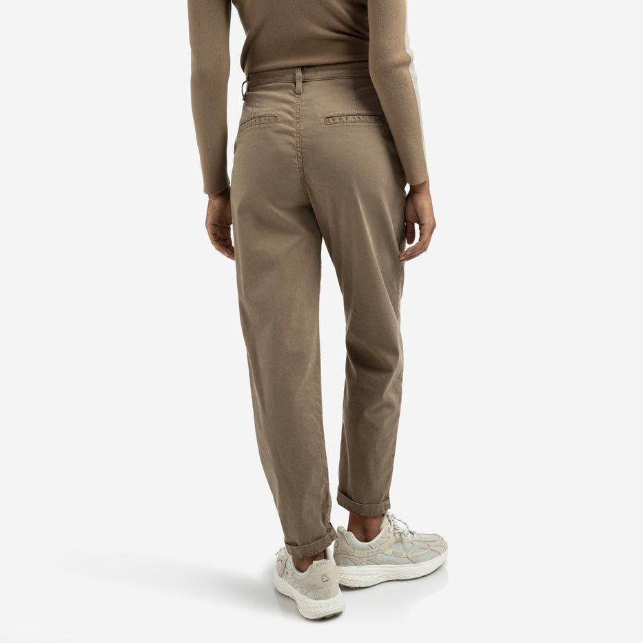 Trousers with Pleats and Chino Pockets - Capers Brownish Green