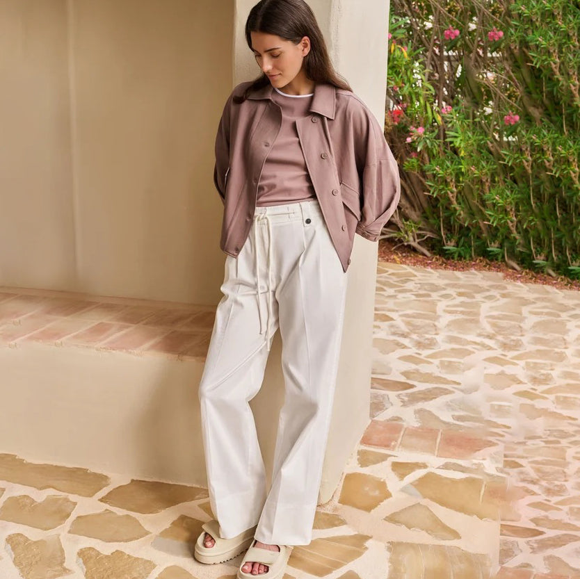 Woven Wide Leg Trousers with Pleats
