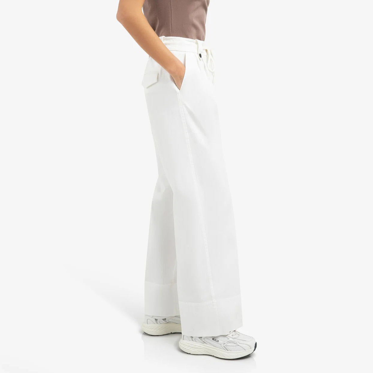 Woven Wide Leg Trousers with Pleats