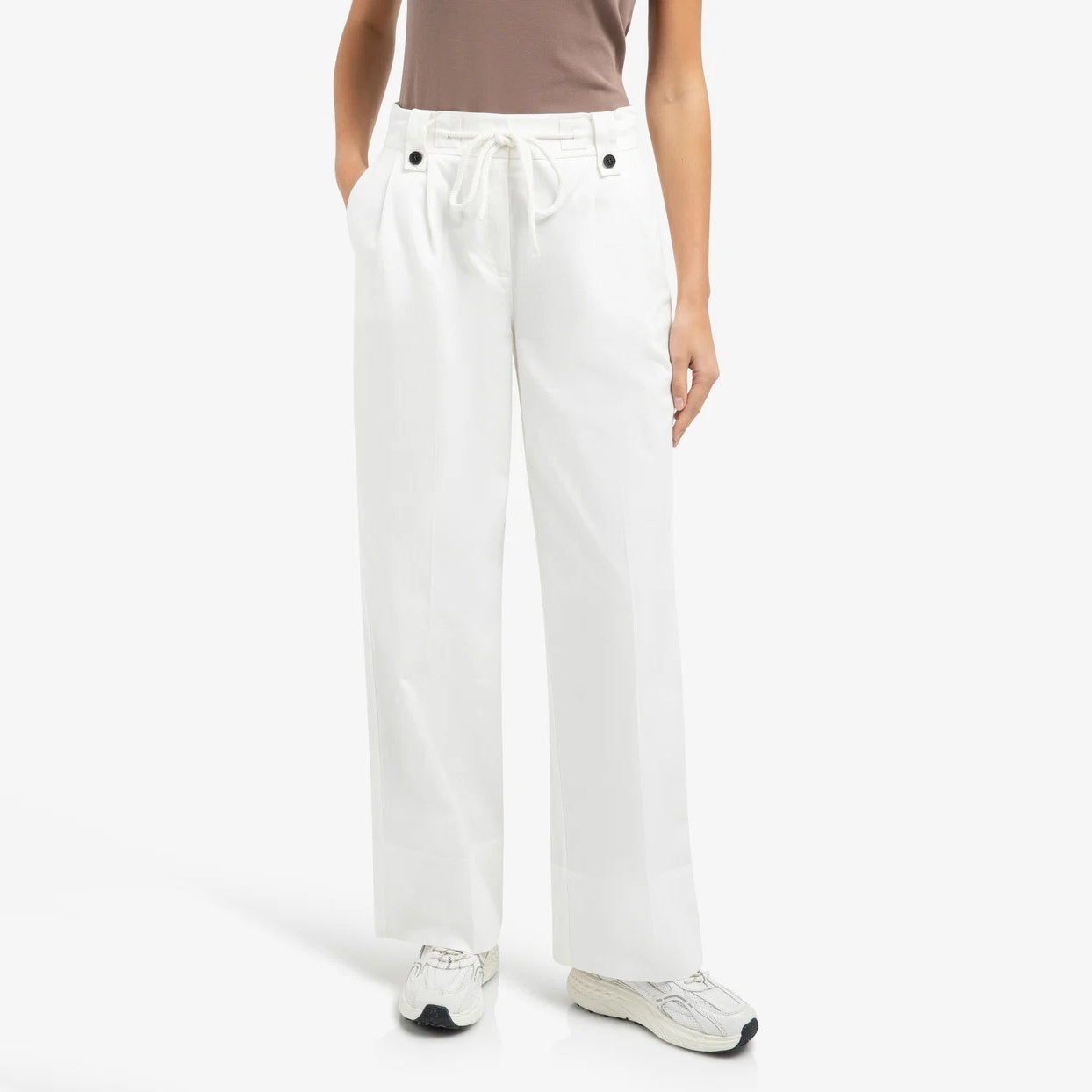 Woven Wide Leg Trousers with Pleats