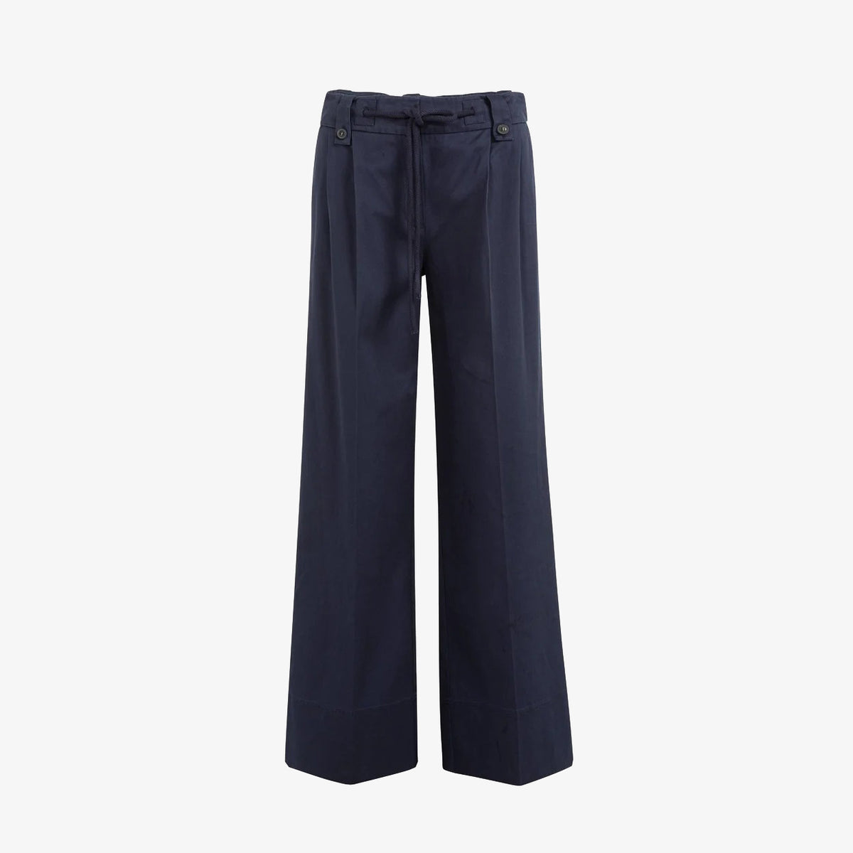Trousers with Pleats, Wide Legs and Drawcord