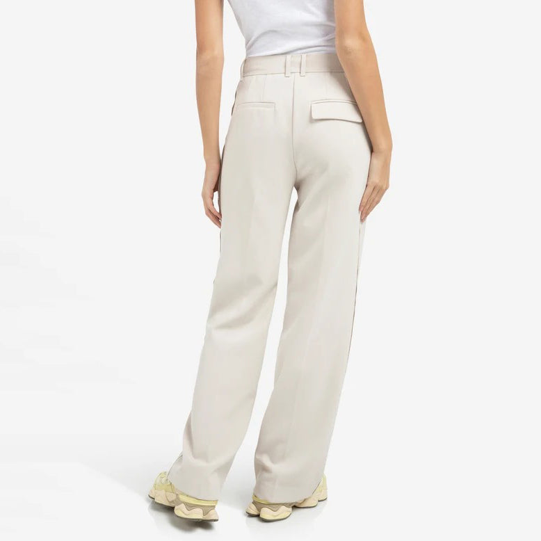 Woven Trousers with Wide Legs and Stitched Details