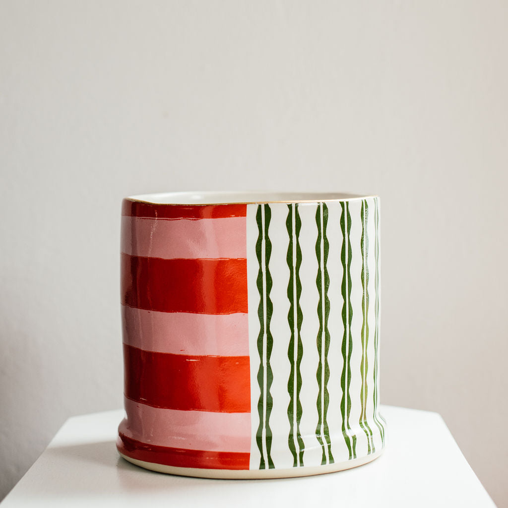 Kaleidoscope Plaid Planter