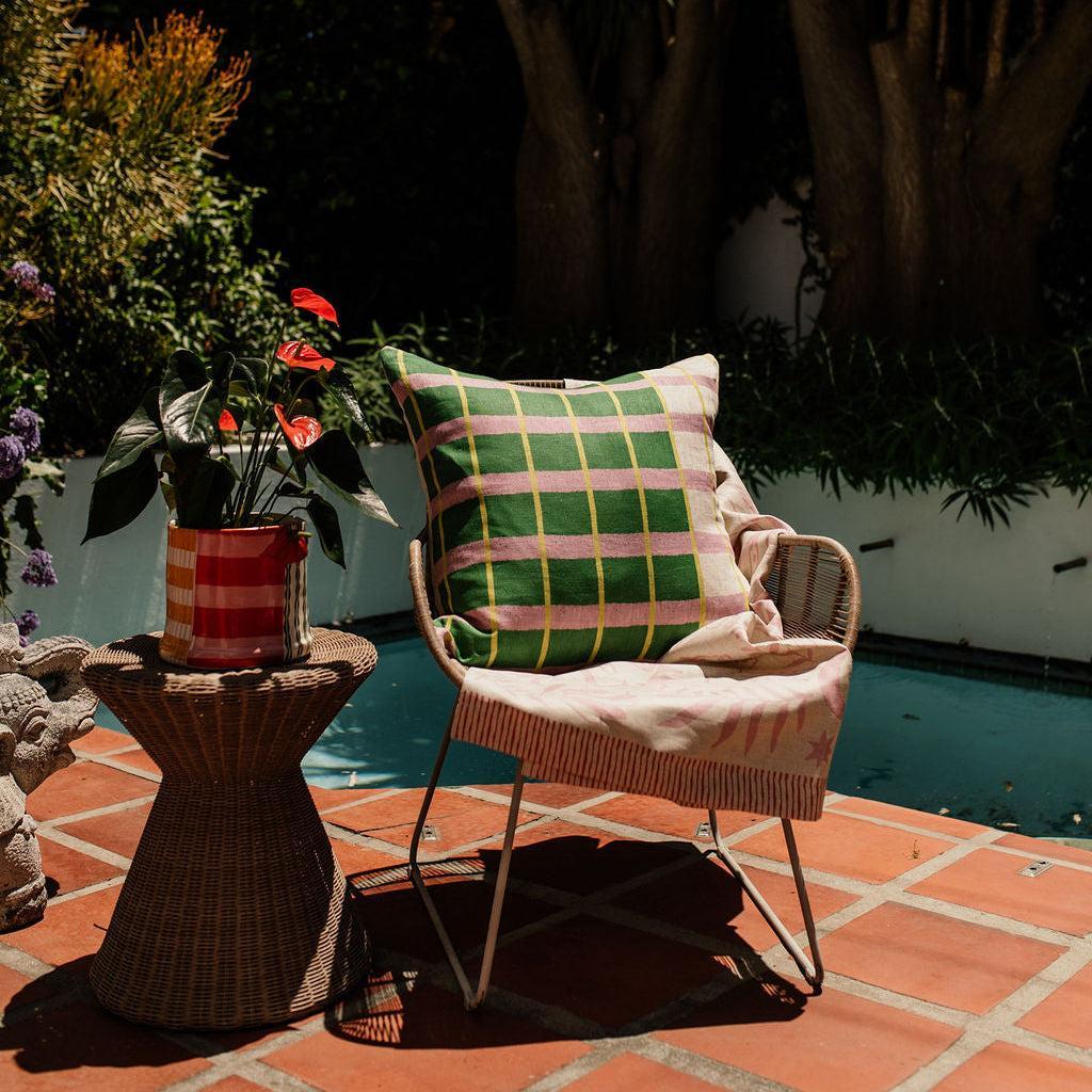 Aperol Maze Cushion - Green