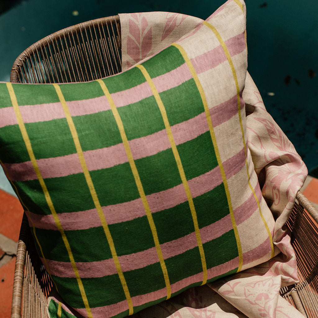 Aperol Maze Cushion - Green