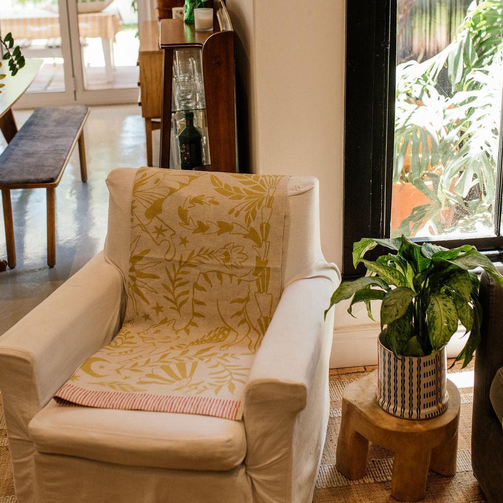 Enchanted Safari Throw - Chartreuse