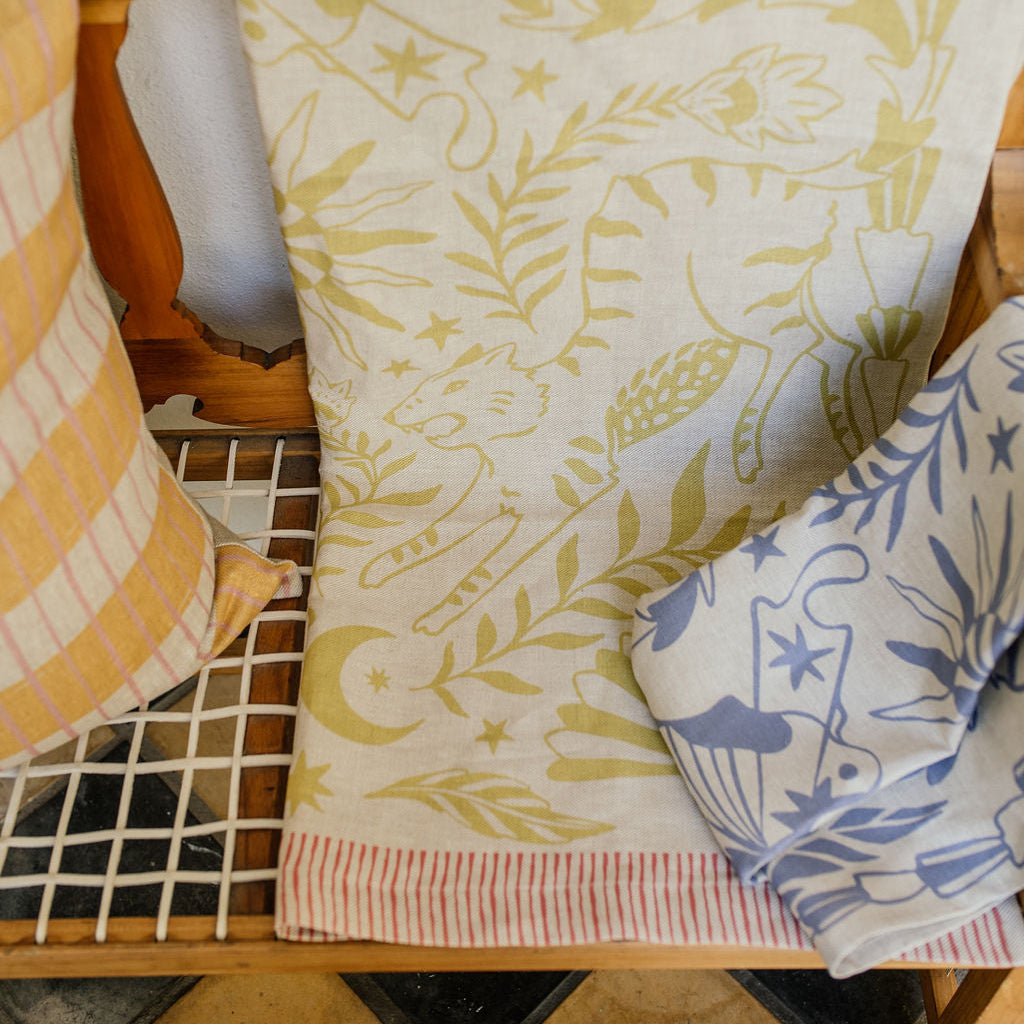 Enchanted Safari Throw - Chartreuse