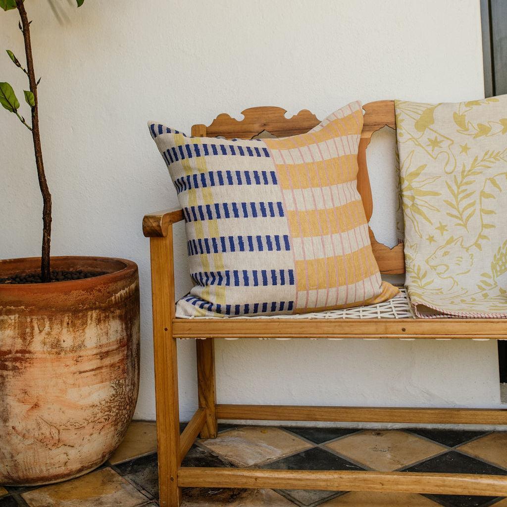 Limoncello Daze Cushion - Blue
