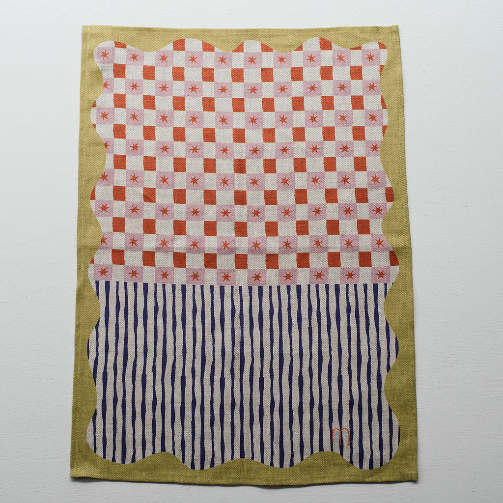 Electric Picnic Tea Towel - Chartreuse