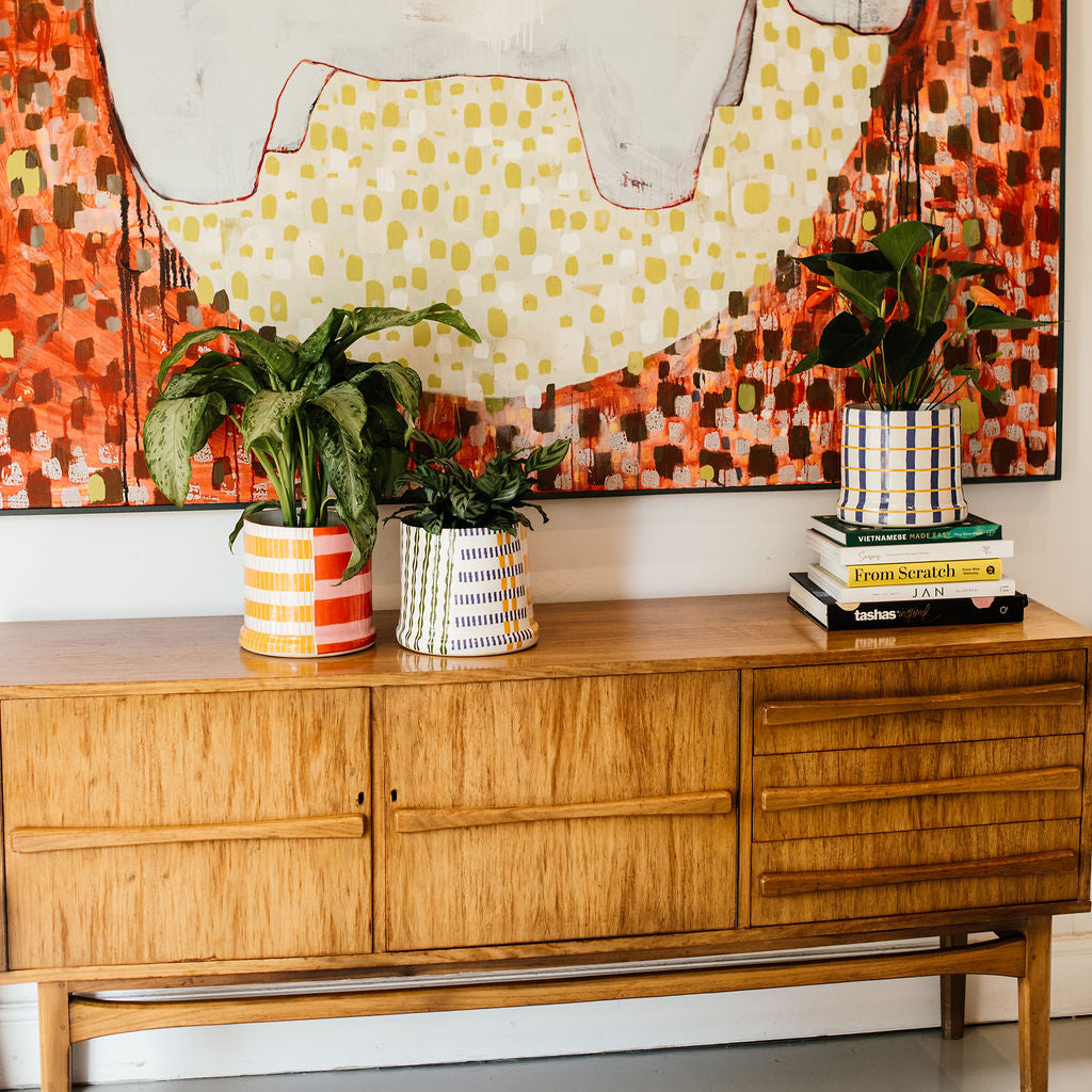 Kaleidoscope Plaid Planter