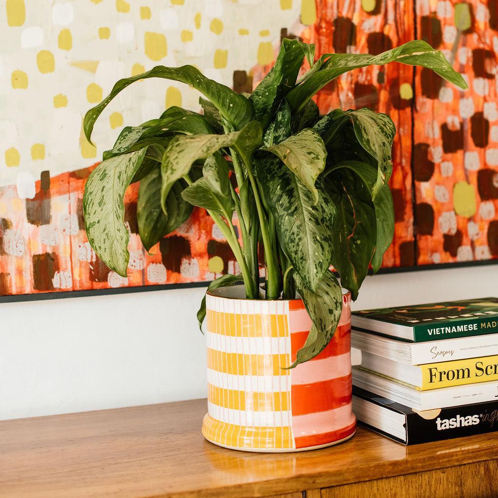 Kaleidoscope Plaid Planter
