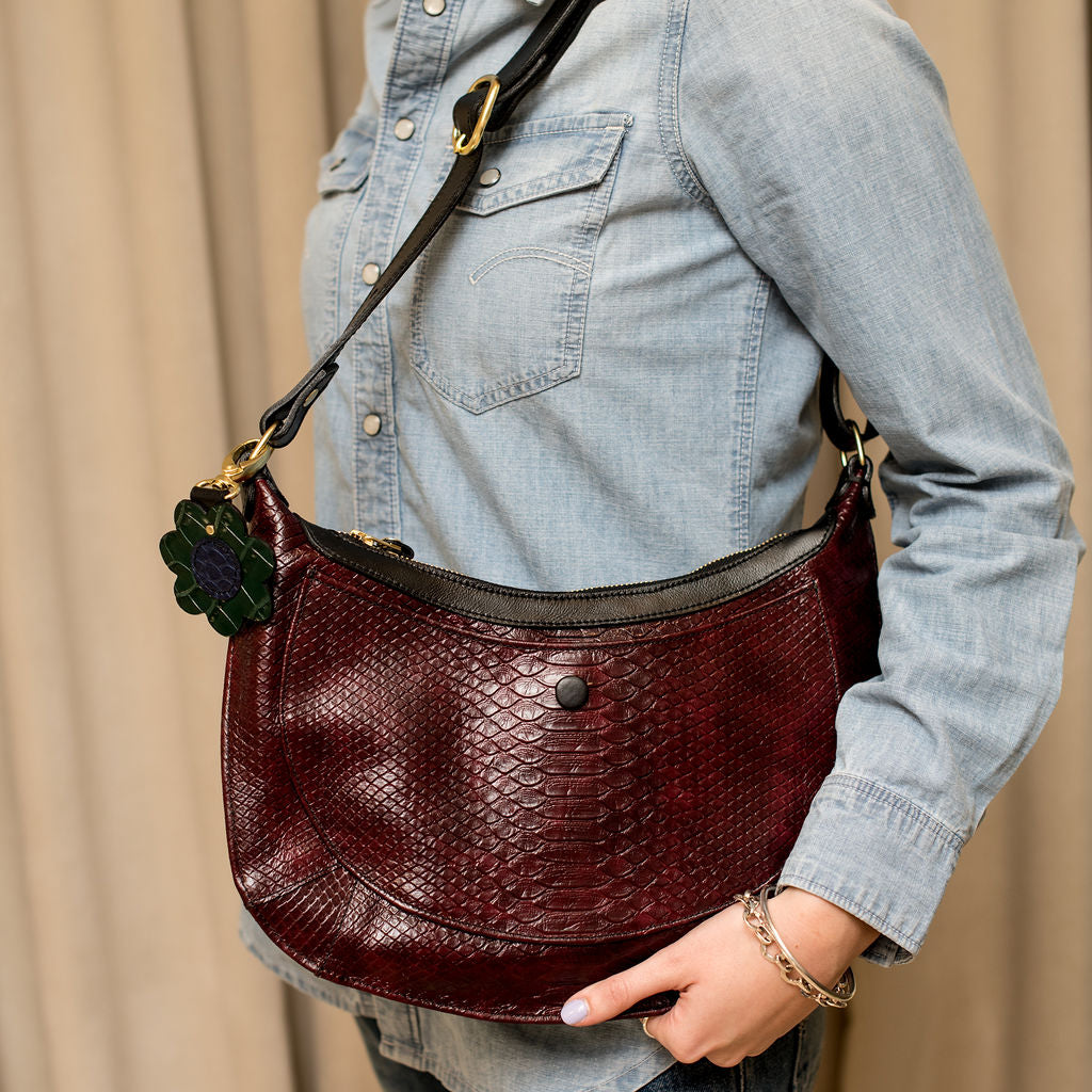 Izzie Bag - Burgundy Snake