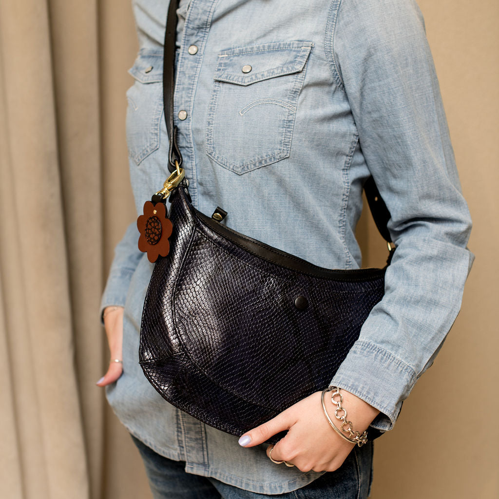 Izzie Bag - Navy Snake