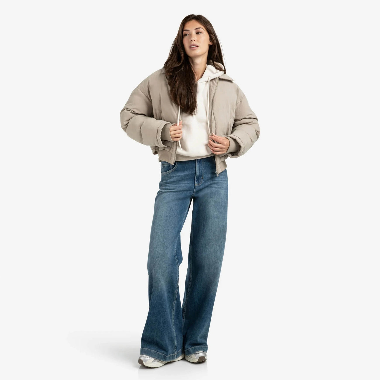 High-Waist Wide-Leg Jeans - Blue
