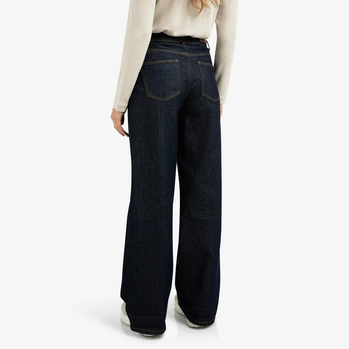 Dark Blue Roll-Up Jeans