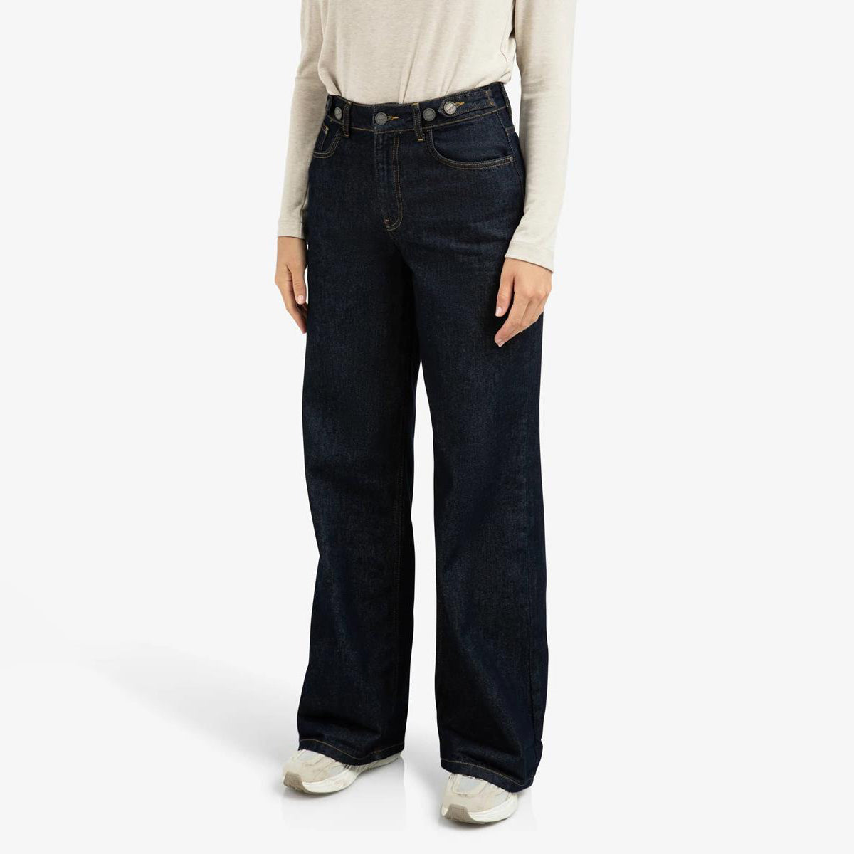 Dark Blue Roll-Up Jeans